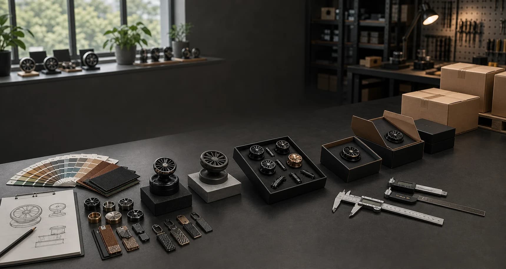 LANDRE product planning desk with color, material, and packaging options